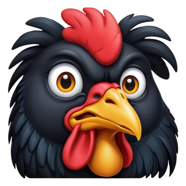 Black rooster face sticker