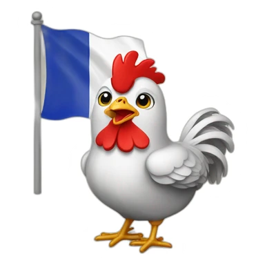 Chicken with france flag sticker