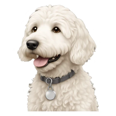 White goldendoodle sticker