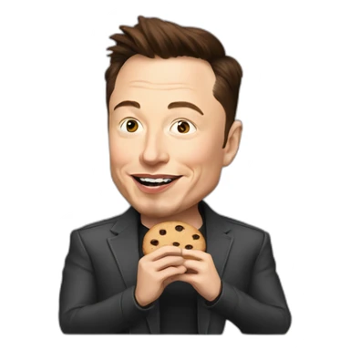 Elon Musk eating a cookie sticker