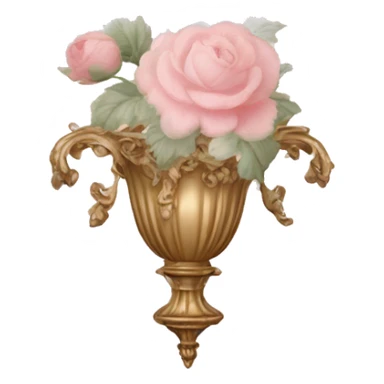 vintage rococo light pink dainty floral vanity sticker