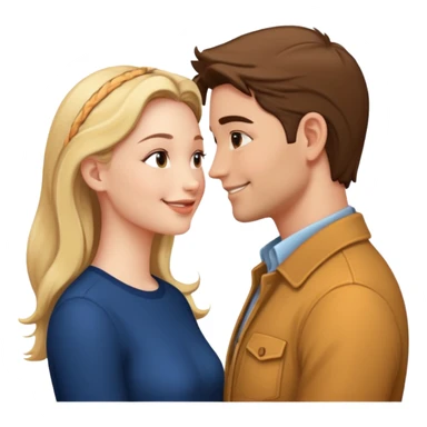 couple in love talking in profile sticker
