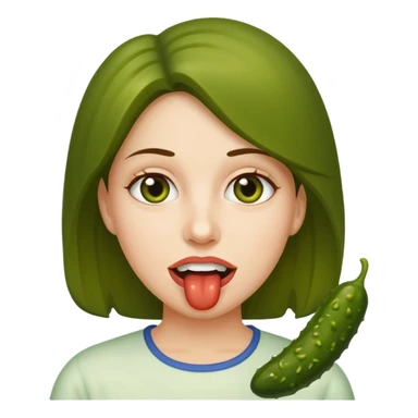 Naked woman pickle in mouth sticker