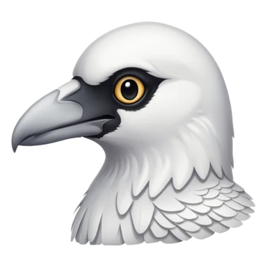 a white crow emoji looking down sticker