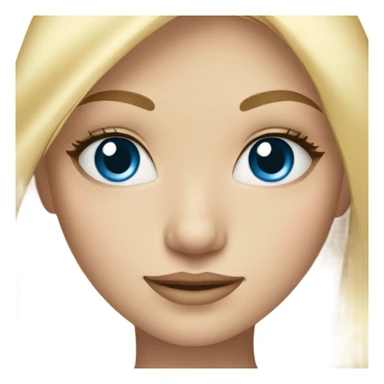 blonde girl with blue eyes and  long lashes sticker