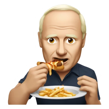 Vladimir Poutine eating poutine sticker