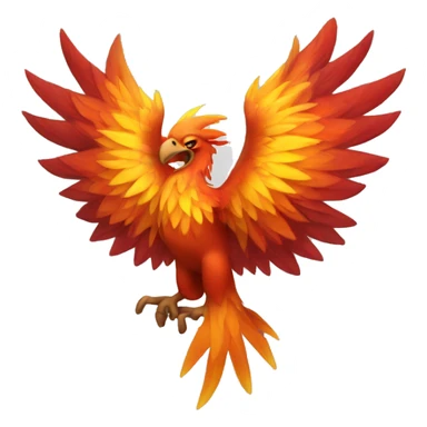 a phoenix looking like a phoenix-person with in head looking angry sticker