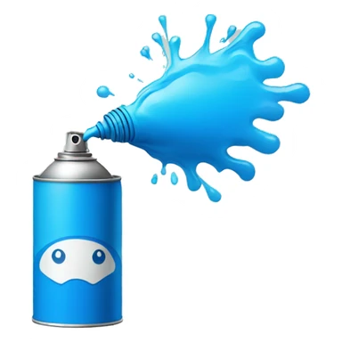 spray can spraying blue sticker
