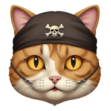 pirate cat with one closed eye sticker