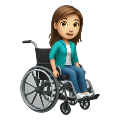 a brown hair girl using wheelchair sticker