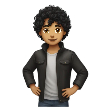 Slavic Boy with curly Black Hair with Entlebucher zennenhund sticker