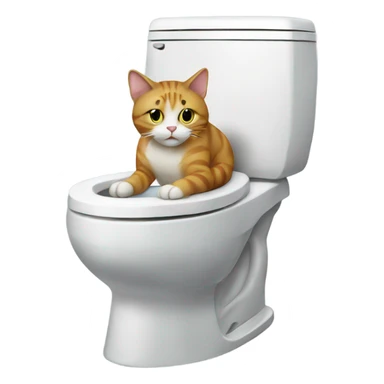 cat on a toilet sticker
