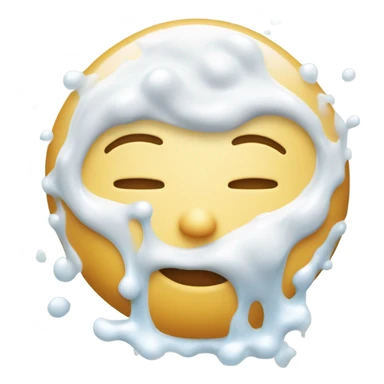 Face covered in milk liquid sticker