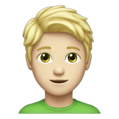A boy with white skin, blond hair, green eyes sticker