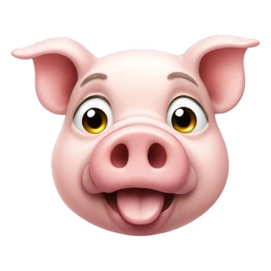 A pig inhaling with all his might sticker