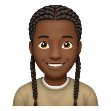 Hazme un emoji de un hombre negro con trenzas cortas sticker
