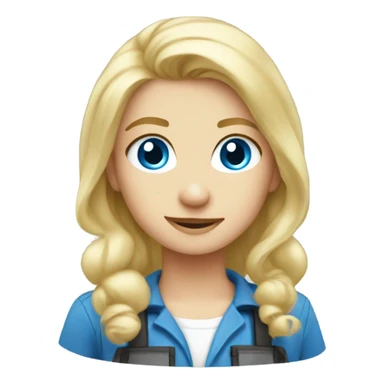 blonde hair blue eyed girl electrician  sticker