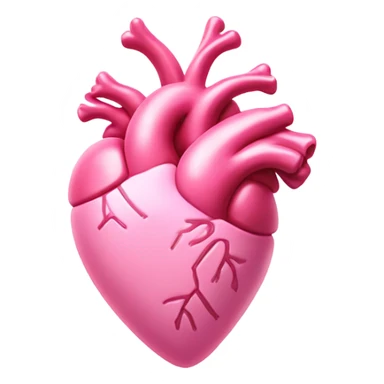 Pink anatomical heart pastel pink with pink bow tie on top sticker