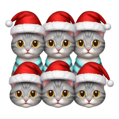 grey cats with Christmas hats sticker