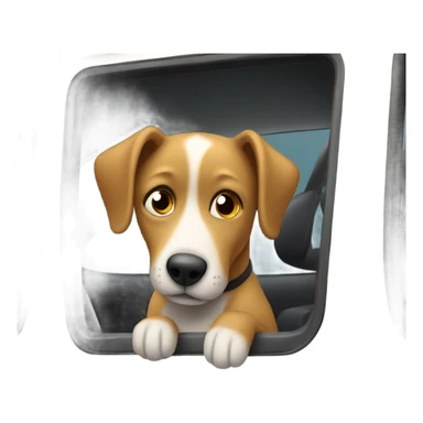 Dog in a car sticker