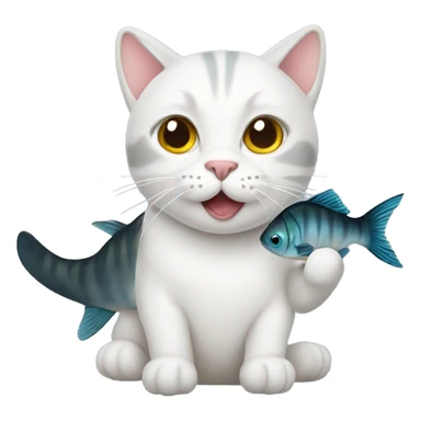 cat with fish sticker