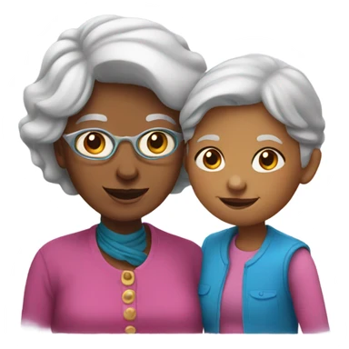 Grandmother with a girl sticker