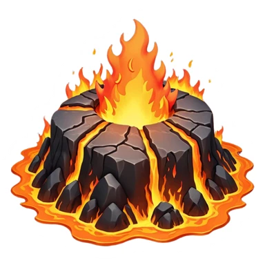 planet, surface covered in fire, lava and rocks  sticker