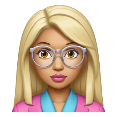 Rapper Nicki Minaj wear glasses sticker