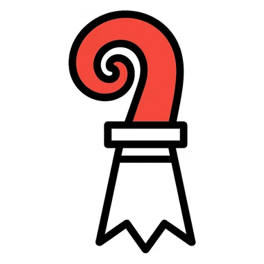 Swiss canton Basel-Stadt flag, black crozier, white field, modern flat icon, no text sticker