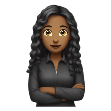 Mujer pelo negro y largo  sticker