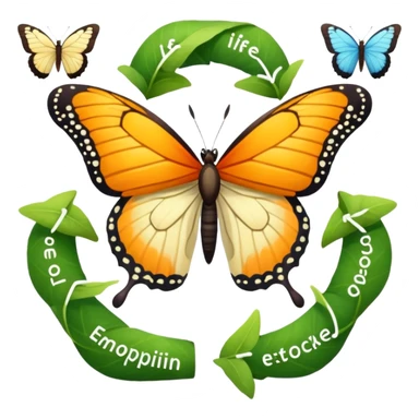 butterfly life cycle sticker