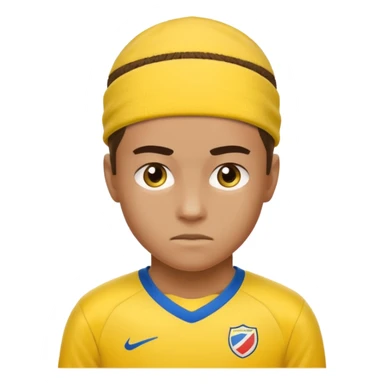 soccer winger with sweatband, yellow color. sticker