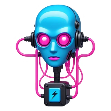cyberpunk style neon system code sticker