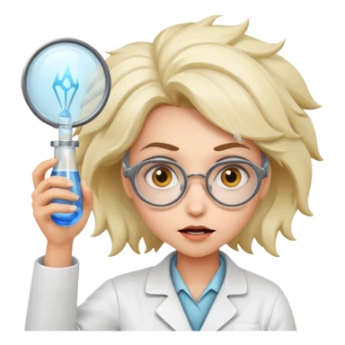 Crazy Girl mad scientist holding large blank sign sticker