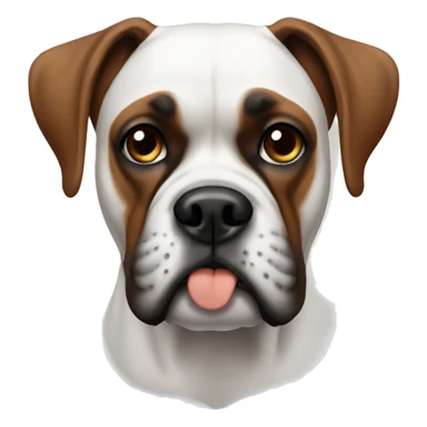 White and brown boxer sticker