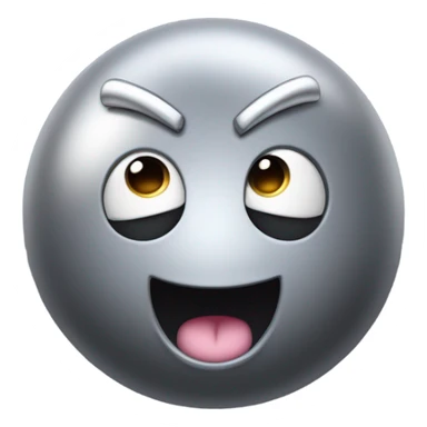 Metal cute Kirby bubble Gray ball driving on car wheels with mad eyebrows  sticker