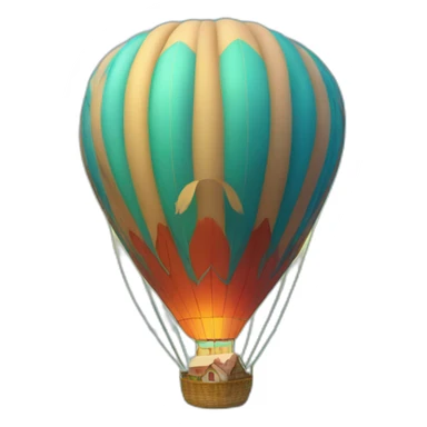 sea mountains and hot air balloon sticker