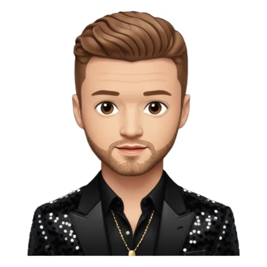 Justin Timberlake from 'N Sync with light brown k hair, black sequin outfit sticker