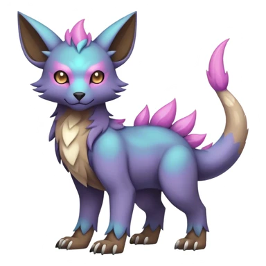 cool colorful dark pastel edgy fantasy animal hybrid Fakemon full body sticker
