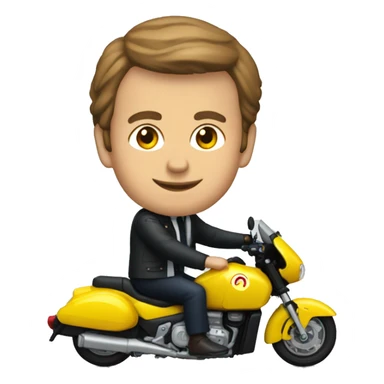 macron sur une moto sticker