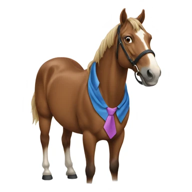 A horse wearing a tie sticker