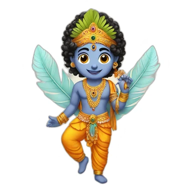 Krishna with feather sticker