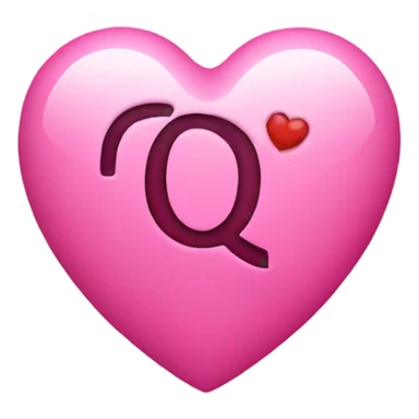a pink heart with a Q inside of it sticker
