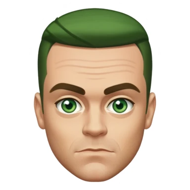 Robbie Williams with Green Eyes sticker