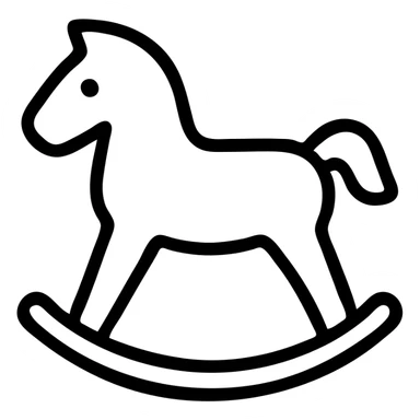 outlined rocking horse icon sticker