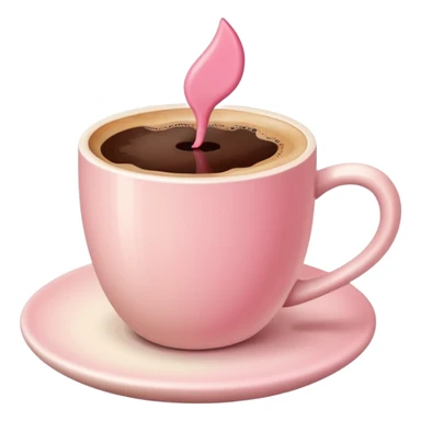 pastel beige and pink palette, lipstick a cup of coffee, a lipstick mark on the edge of the cup, soft grain texture, minimal flat design, no background, cozy pinterest vibe sticker