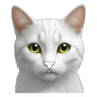 Chat 99% blanc, poil long, yeux verts, pointe des oreilles marron sticker