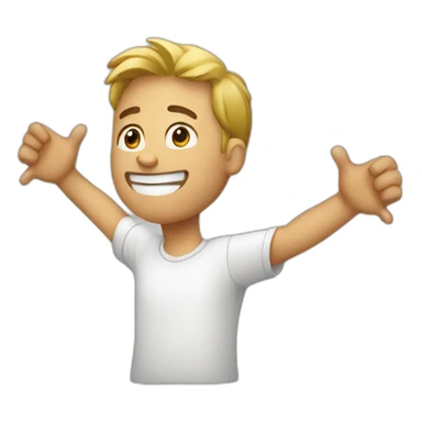 guy with hands up celebrating sticker