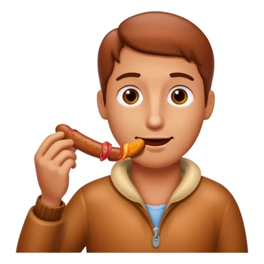 Eating a sausage sticker