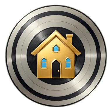 platinum vinyl with a golden house logo in the middle sticker